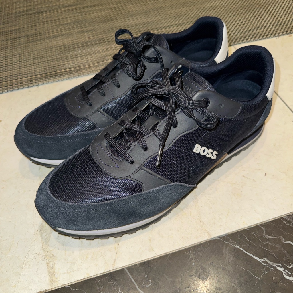 Boss Men's Navy And White Sneakers